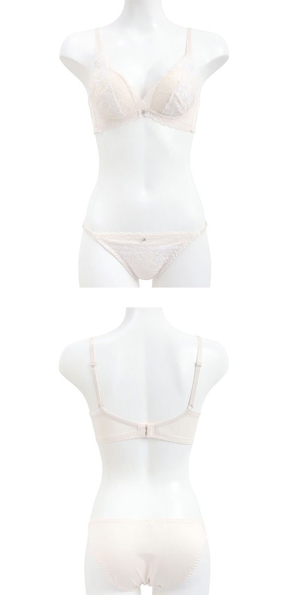 エクラ ブラジャー ショーツ セット 脇高カシュクールレース チュールレース ECLAT