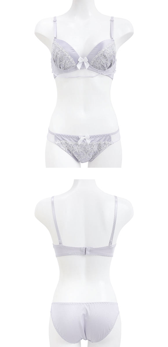 ピュアシェリ ブラジャー ショーツ セット サテン ラメ入チュール