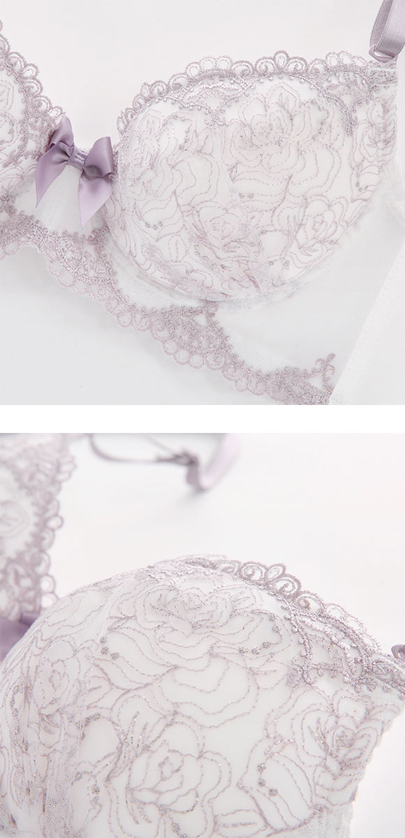 ピュアシェリ ラメローズレース ブラセット ABCD ブラジャー ショーツ セット PURECHERIE