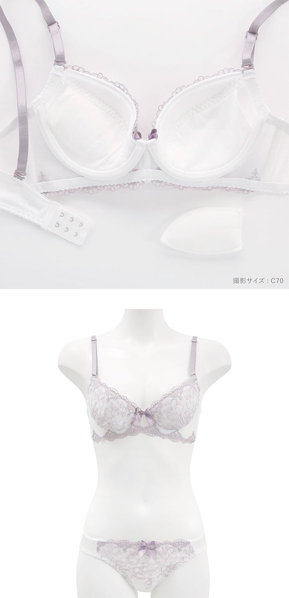 ピュアシェリ ラメローズレース ブラセット ABCD ブラジャー ショーツ セット PURECHERIE