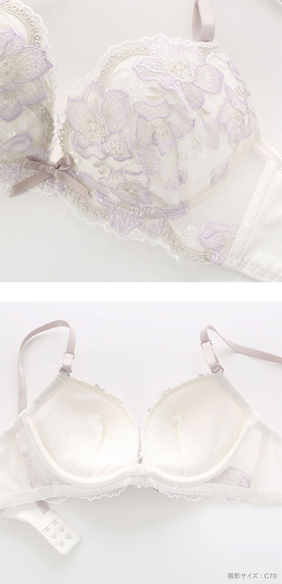エクラ 脇高 フルブルームレース ブラセット ABCD ブラジャー ショーツ セット 脇肉 谷間 脇寄せ ECLAT