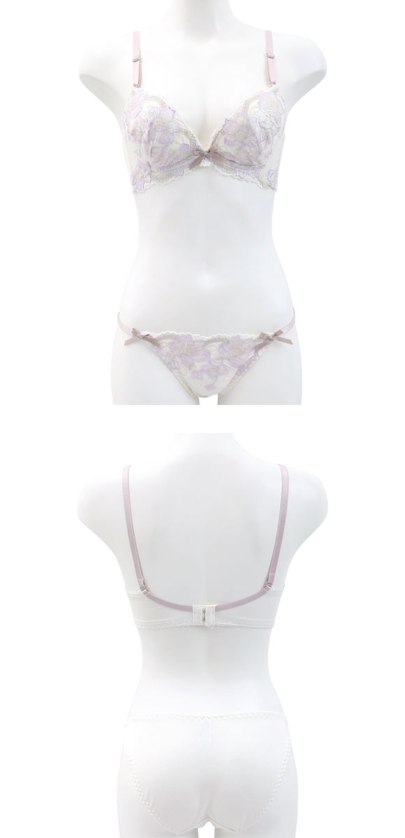 エクラ 脇高 フルブルームレース ブラセット ABCD ブラジャー ショーツ セット 脇肉 谷間 脇寄せ ECLAT