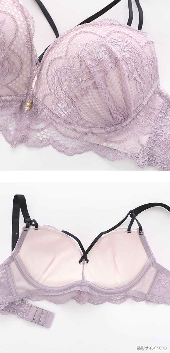 ピュアシェリ クロスストリング 総レース ブラセット ABCD ブラジャー ショーツ セット PURECHERIE