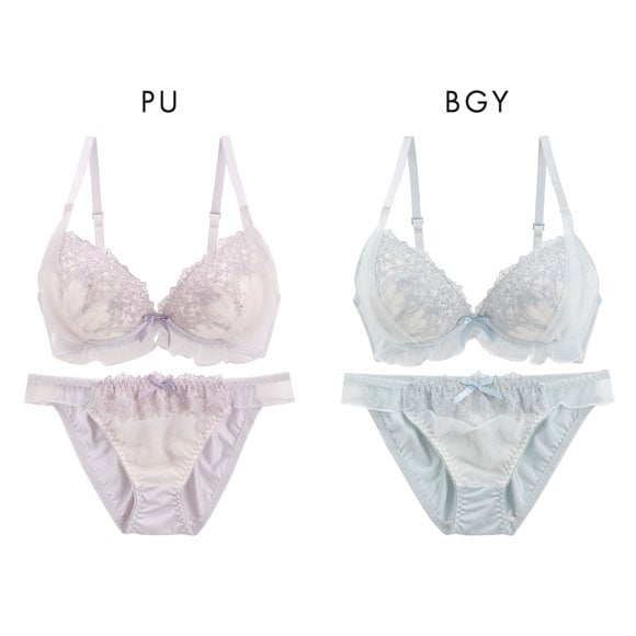 ピュアシェリ ラメチュールベール ブラセット ABCD ブラジャー ショーツ セット 谷間 L字 脇寄せ 盛り PURECHERIE