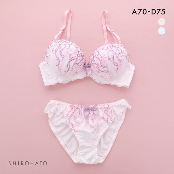 ピュアシェリ リボングラデシフォン ブラセット ABCD 盛り 谷間 ブラジャー ショーツ セット PURECHERIE