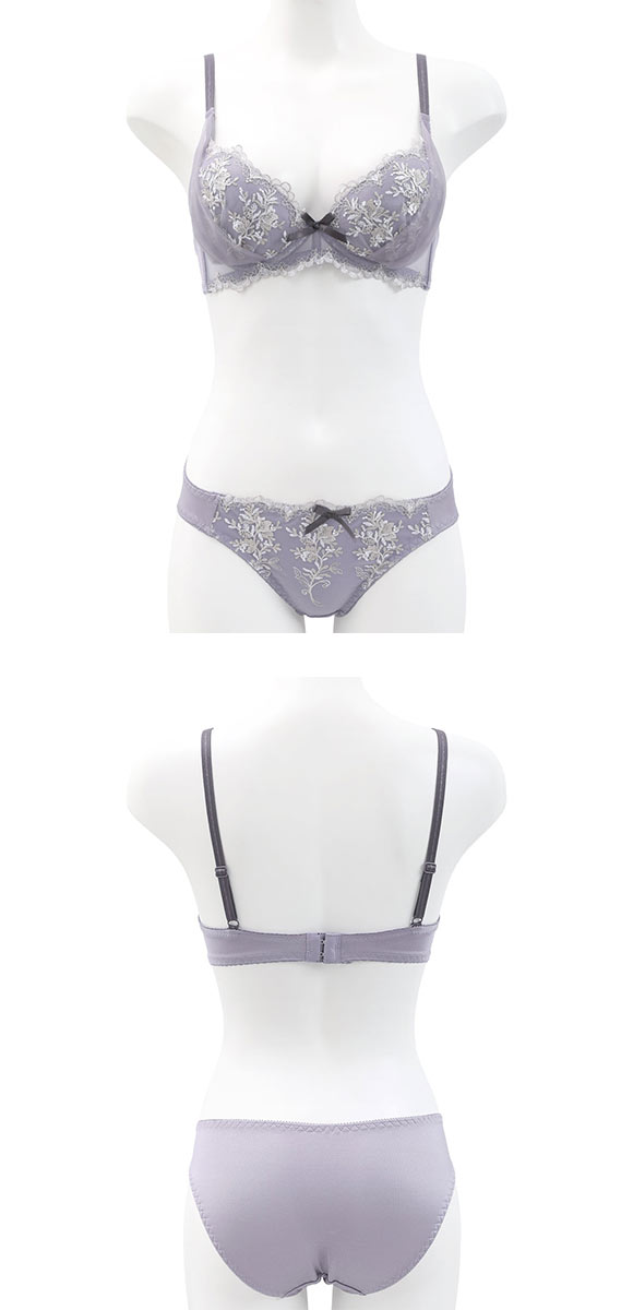 ピュアシェリ ボタニークレース ノンワイヤー ブラセット M L LL ブラジャー ショーツ セット ワイヤレス PURECHERIE