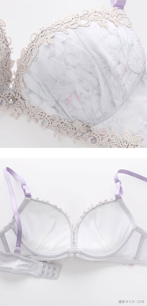ピュアシェリ ミスティックボタニカル ブラセット ABCD ブラジャー ショーツ セット 大きいサイズ 盛り 谷間 L字 脇寄せ PURECHERIE