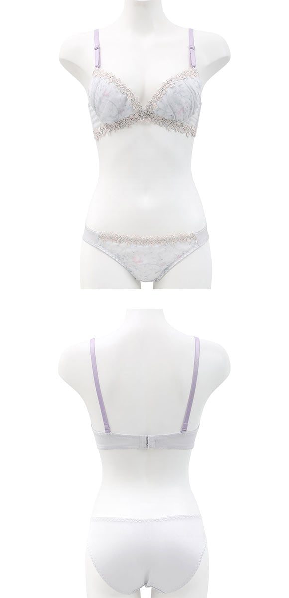 ピュアシェリ ミスティックボタニカル ブラセット ABCD ブラジャー ショーツ セット 大きいサイズ 盛り 谷間 L字 脇寄せ PURECHERIE