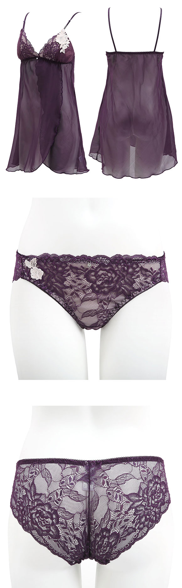 ピュアシェリ ローズケミカル キャミソール＆ショーツ セットアップ M L ベビードール スリップ 勝負下着 セット PURECHERIE