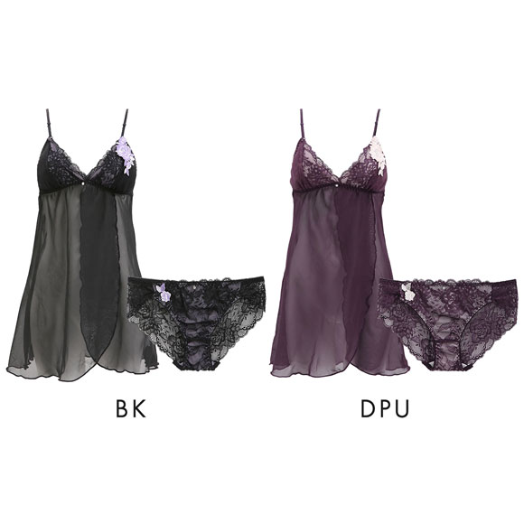 ピュアシェリ ローズケミカル キャミソール＆ショーツ セットアップ M L ベビードール スリップ 勝負下着 セット PURECHERIE
