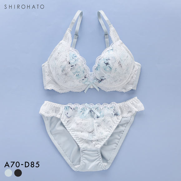 ピュアシェリ ローズプリントシフォン ブラセット ABCD 谷間 盛り 脇寄せ ブラジャー ショーツ セット PURECHERIE