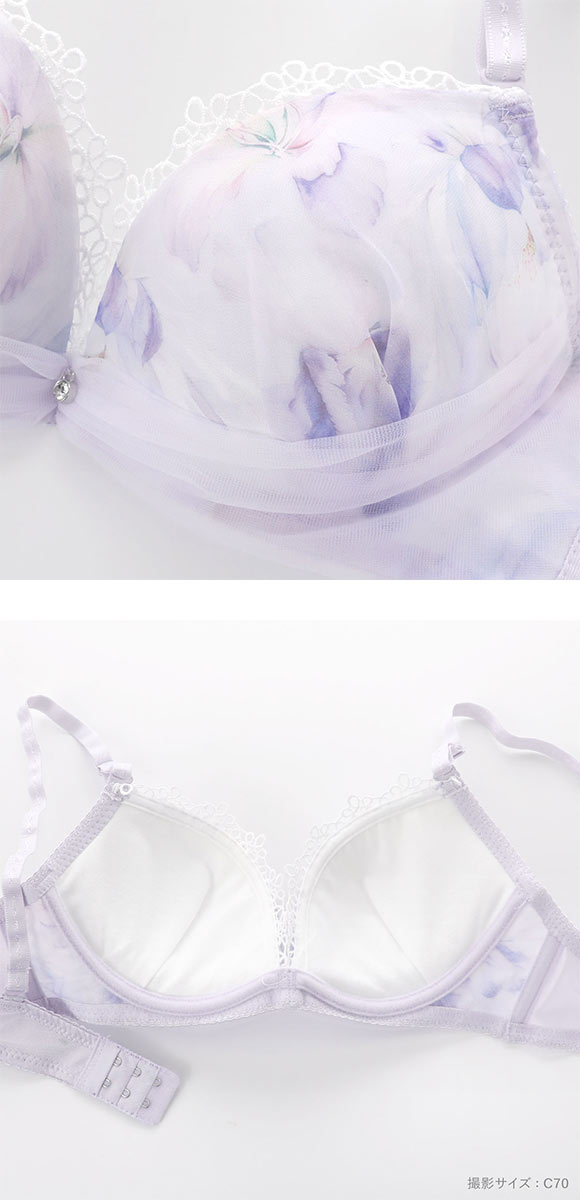 ピュアシェリ フラワープリントシフォン ブラセット ABCD70-85