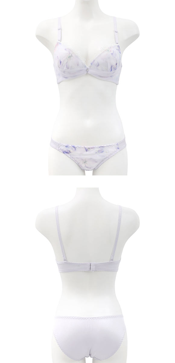 ピュアシェリ フラワープリントシフォン ブラセット ABCD70-85