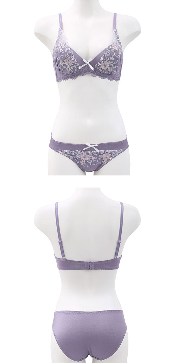 ピュアシェリ レーシーフラワー ノンワイヤー ブラセット M L LL