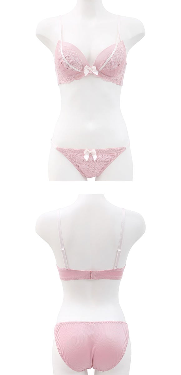 ピュアシェリ レーシークロステープ ノンワイヤー ブラセット M L LL ブラジャー ショーツ セット ワイヤレス 大きいサイズ PURECHERIE