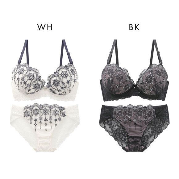 ウィンターコレクション 脇高ラメチュール ブラジャー ショーツ セット