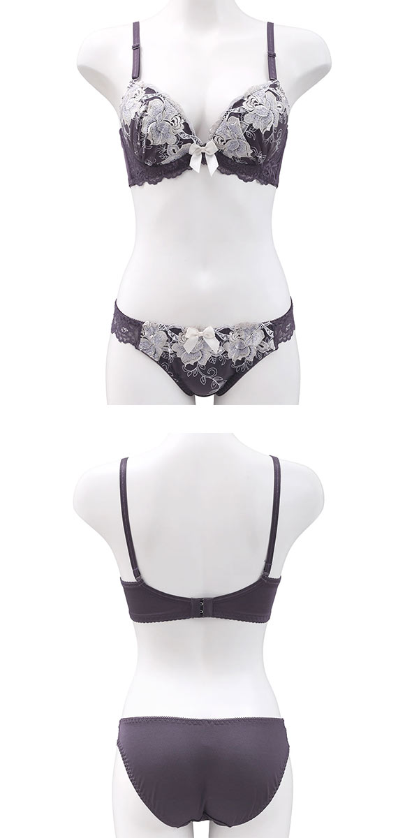 エクラ 脇高 大花チュール ブラセット ABCD 大きいサイズ 脇肉 谷間 盛り 脇寄せ バストアップ ブラジャー ショーツ ECLAT