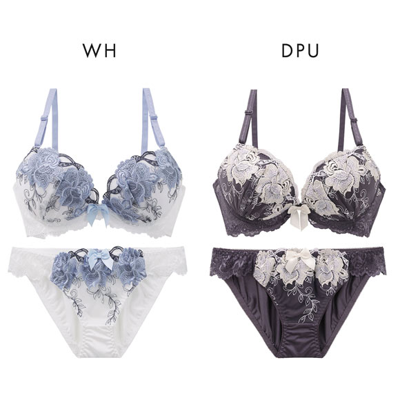 エクラ 脇高 大花チュール ブラセット ABCD 大きいサイズ 脇肉 谷間 盛り 脇寄せ バストアップ ブラジャー ショーツ ECLAT