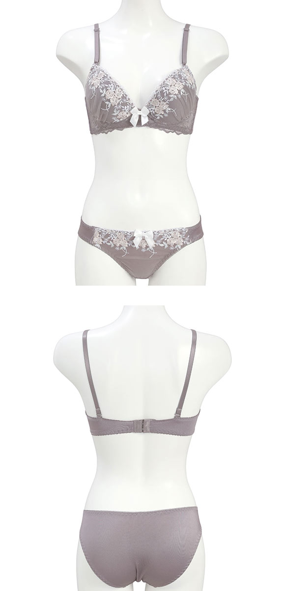 ピュアシェリ ローズブーケ ブラセット ABCD 谷間 盛り 脇寄せ ブラジャー ショーツ セット PURECHERIE 大きいサイズ