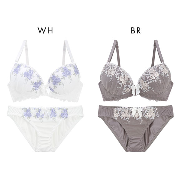 ピュアシェリ ローズブーケ ブラセット ABCD 谷間 盛り 脇寄せ ブラジャー ショーツ セット PURECHERIE 大きいサイズ