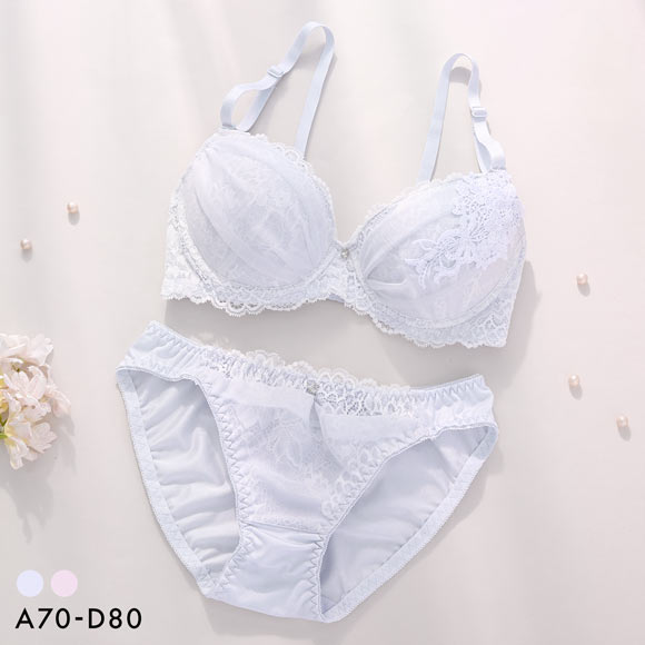 エクラ ロマンティックブーケ ブラセット ABCD 谷間 盛り 脇寄せ ブラジャー ショーツ セット ECLAT