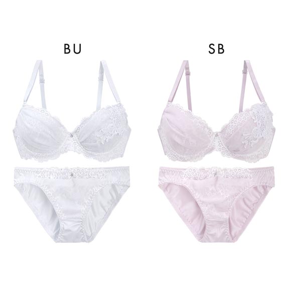 エクラ ロマンティックブーケ ブラセット ABCD 谷間 盛り 脇寄せ ブラジャー ショーツ セット ECLAT