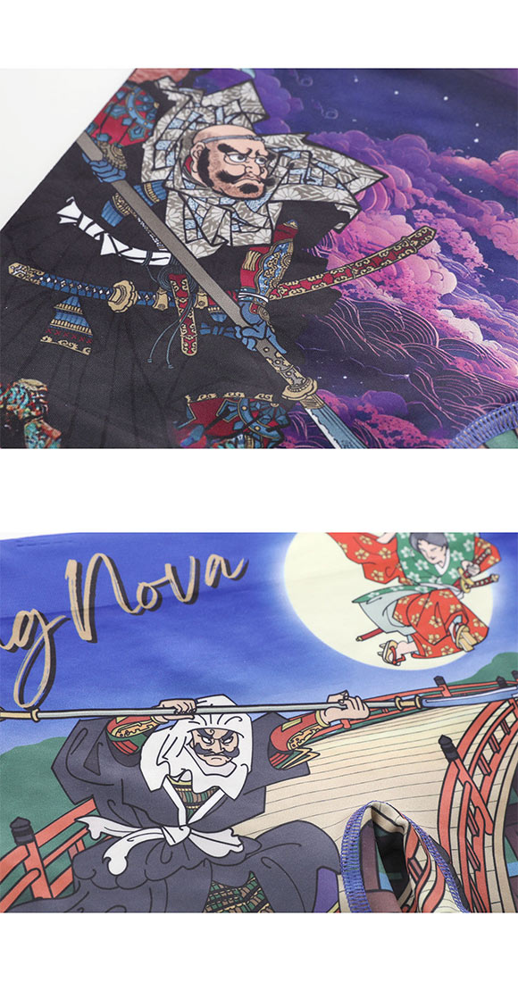 キングノバ 弁慶と牛若丸 ボクサーパンツ メンズ 前とじ M L LL ストレッチ プリント 大きいサイズ 贈り物 ギフト KING NOVA