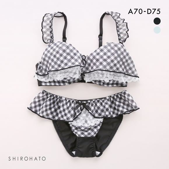 ピュアシェリ ギンガムチェックシフォンフリル ブラセット ABCD 盛り