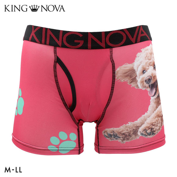 キングノバ BIGトイプー ボクサーパンツ メンズ 前あき M L LL ストレッチ プリント 大きいサイズ 贈り物 ギフト KING NOVA