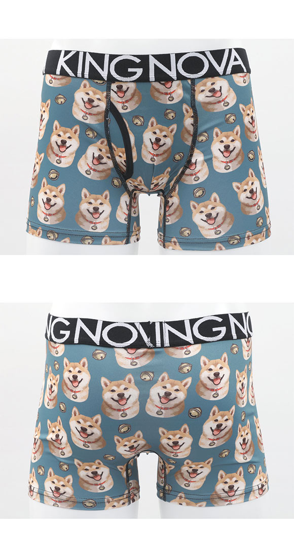 キングノバ わんこセット ボクサーパンツ 3枚組 メンズ 前あき 3点セット 3P ストレッチ プリント 大きいサイズ KING NOVA お得