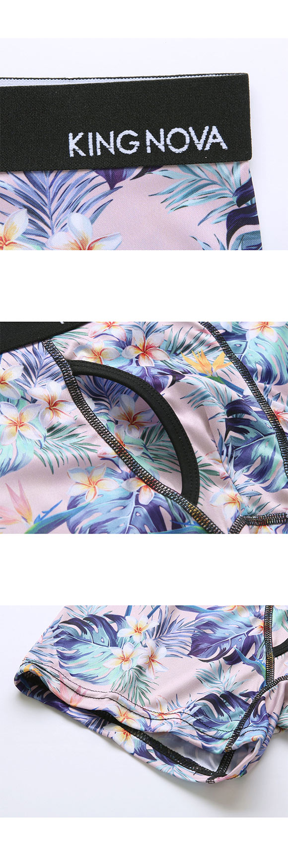 キングノバ トロピカルセット ボクサーパンツ 3枚組 メンズ 前あき 3点セット 3P ストレッチ プリント 大きいサイズ KING NOVA お得