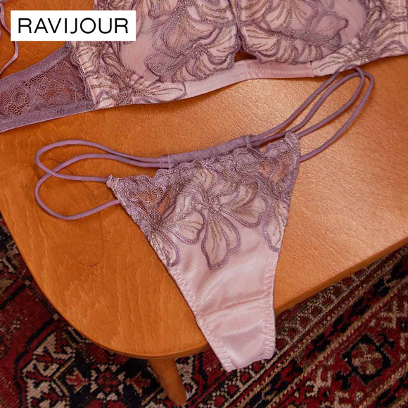 ラヴィジュール フィオラル エンブロイダリーレース Tバックショーツ SM ソング タンガ セクシー バックレース 下着 RAVIJOUR