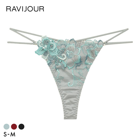 ラヴィジュール ノウェリカ エンブロイダリーレース Tバックショーツ SM 総レース ソング タンガ セクシー バックレース RAVIJOUR