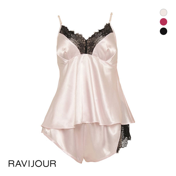 ラヴィジュール RAVIJOUR ブラックレースサテン セットアップ