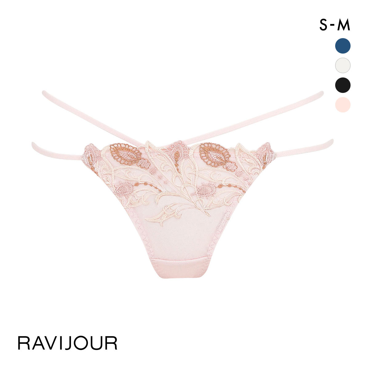 ラヴィジュール RAVIJOUR レーシーフェザー エンブレース Tバック ショーツ SM タンガ ソング バックレース 総レース 透け バックオープン