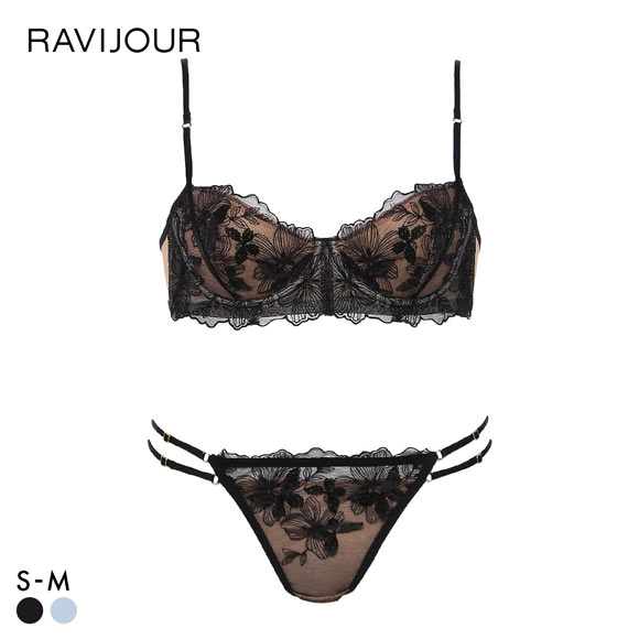 ラヴィジュール MINAMOコラボ グロウレース ブラ＆Tバックセット ブラジャー Tバックショーツ ソング セクシー RAVIJOUR