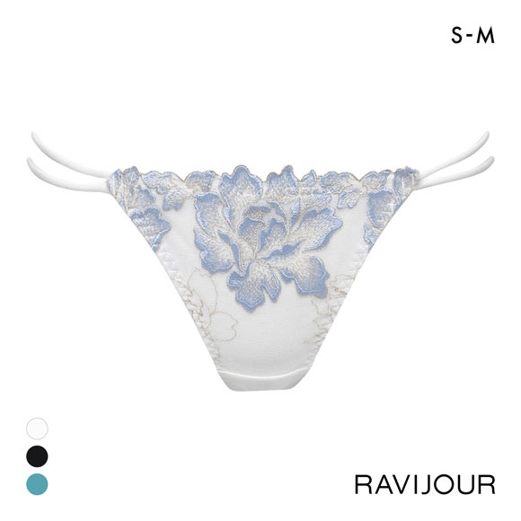 ラヴィジュール ルナリア エンブロイダリーレース Tバックショーツ SM バックレース 透け ストリング RAVIJOUR