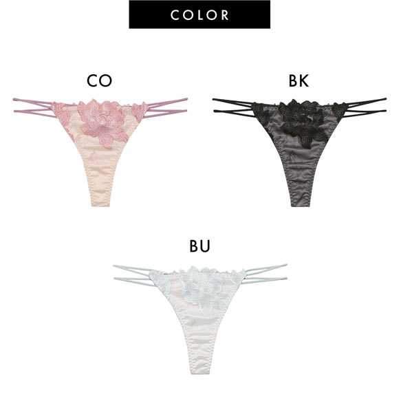 ラヴィジュール ピオニーヘイズ エンブロイダリーレース Tバックショーツ ソング タンガ SM セクシー バックレース 透け RAVIJOUR