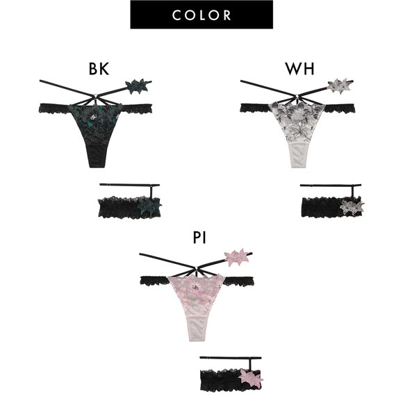 ラヴィジュール エリザベス Tバックショーツ キャットガーター付き ソング タンガ SM セクシー バックレース 透け RAVIJOUR