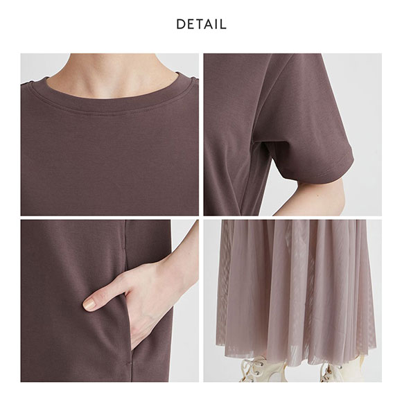 エミ オーガニックコットンドッキングTシャツワンピース emmi