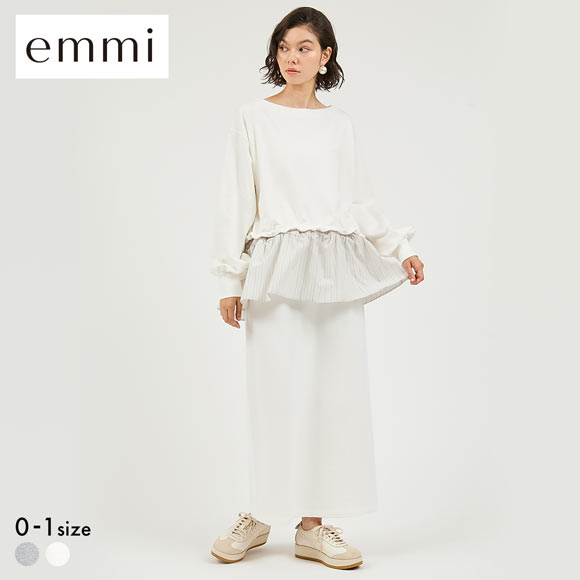 エミ NEW YEARS SPECIAL ITEM 布帛ドッキング裏毛セットアップ emmi