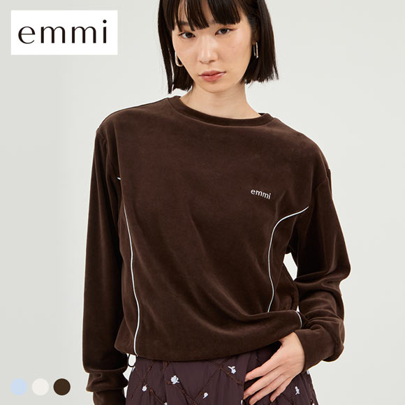 エミ パイピングデザインベロアトップス emmi