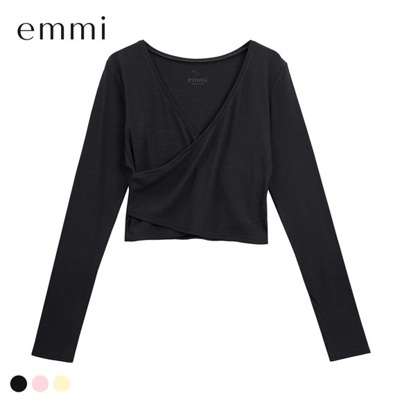 エミ W&T クロップドテレコカシュクールトップス emmi