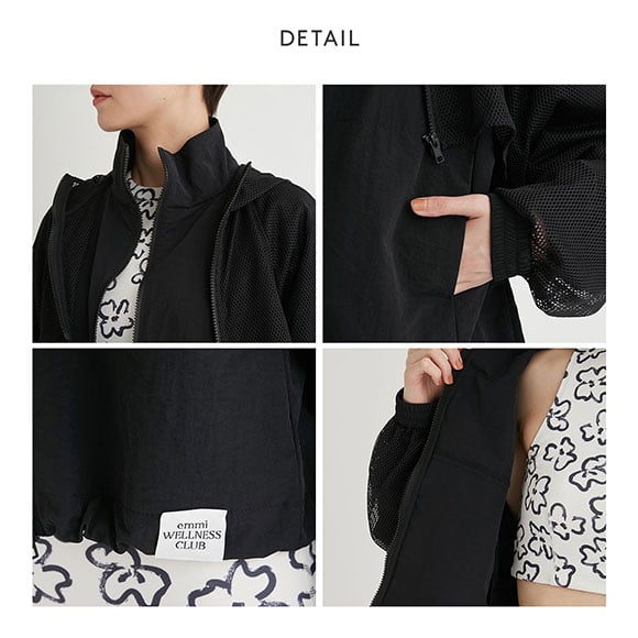 エミ メッシュレイヤードナイロンブルゾン emmi