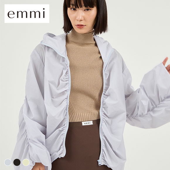 エミ 撥水 ギャザーフーディーブルゾン emmi | SHIROHATO(白鳩)