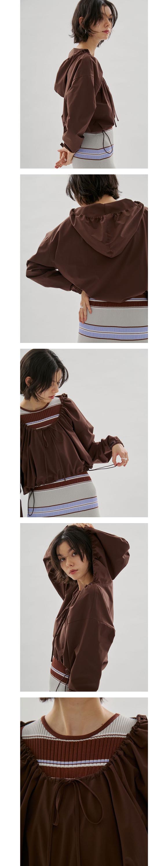 エミ Movique ギャザーショートフーディー 撥水 UVカット 接触冷感 emmi