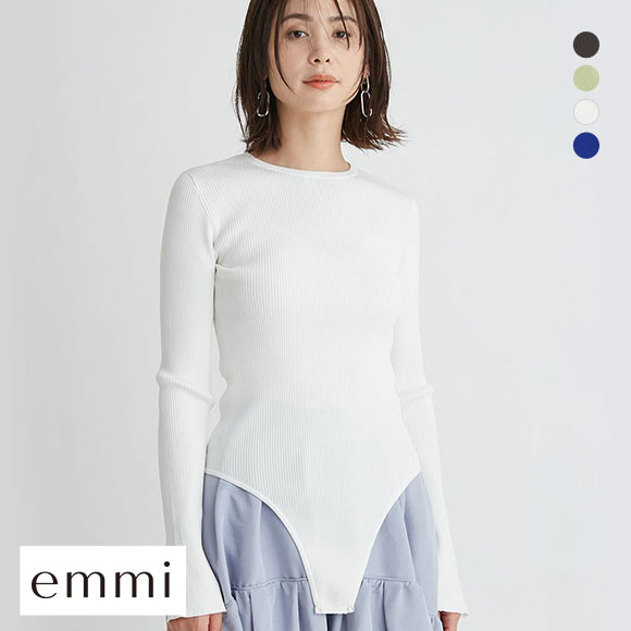エミ LENZING(TM) ECOVERO(TM) クルーネックニットボディスーツ emmi