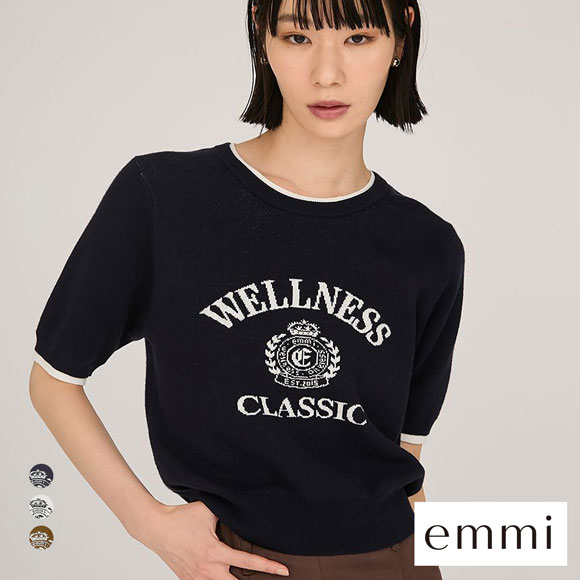 エミ オーガニックコットンカレッジニットトップス emmi