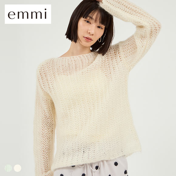 エミ ルーズモヘアニットトップス emmi | SHIROHATO(白鳩)