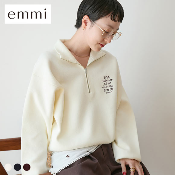 エミ Global warming ハーフジップニットトップス emmi